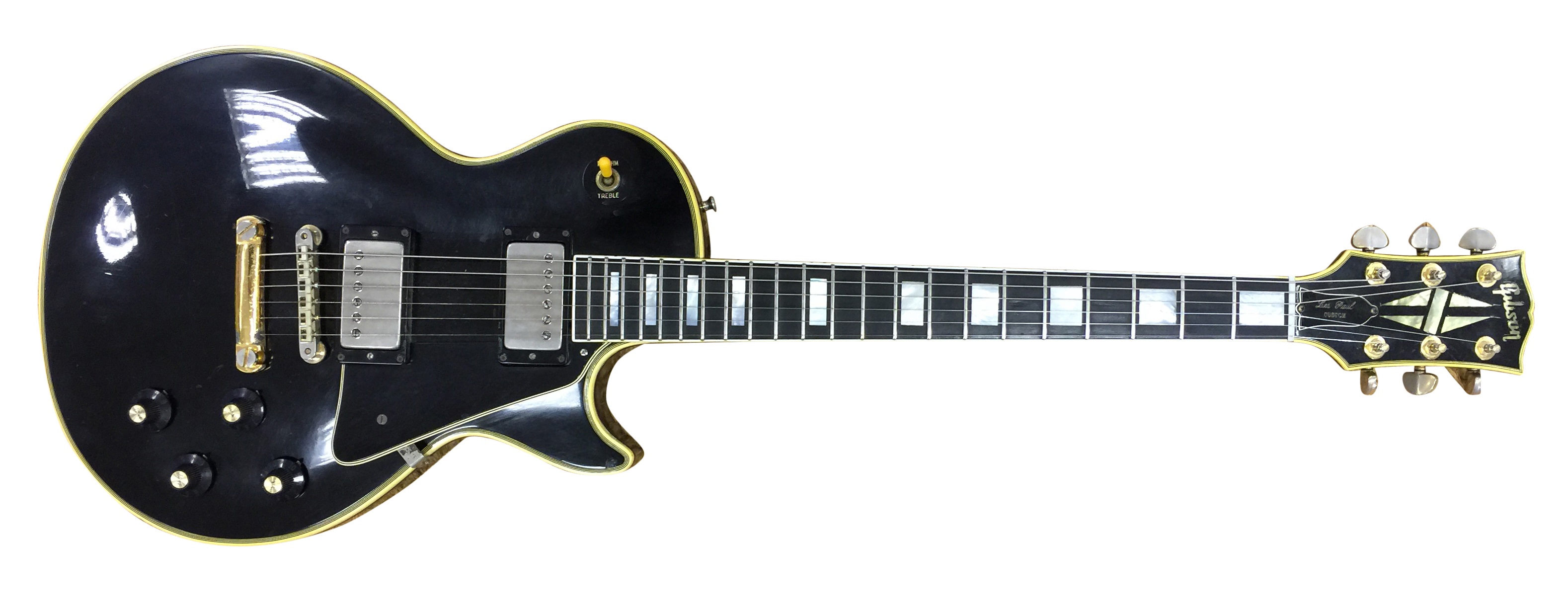 GIBSON LES PAUL CUSTOM 1969 BLACK BEAUTY ELECTRIC GUITAR - OWNED BY BILLY DUFFY OF THE CULT.