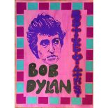 BOB DYLAN PAINTED POSTER. A hand painted poster design by artist John Judkins.