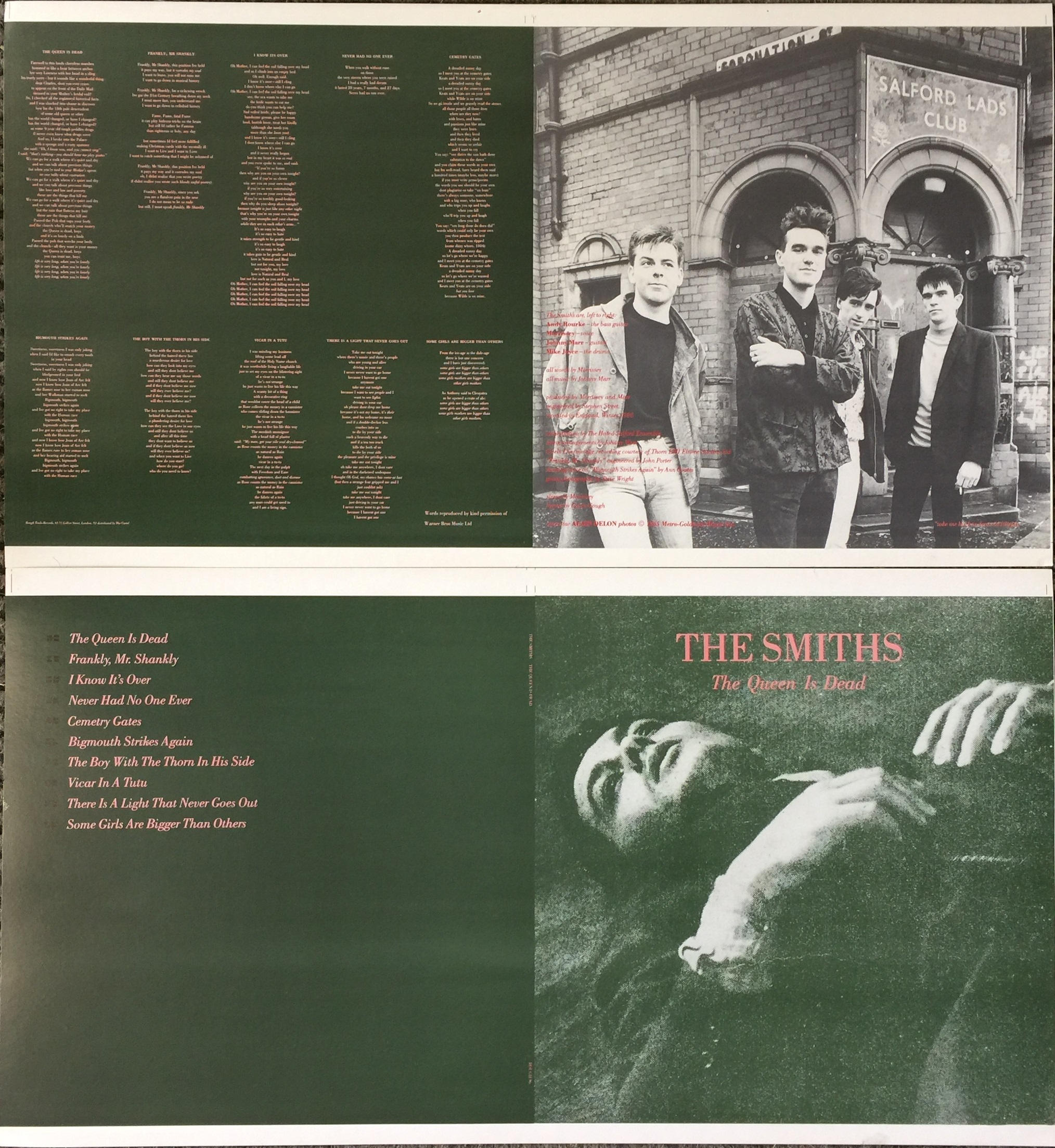 THE SMITHS - THE QUEEN IS DEAD PROOF LP ARTWORK.