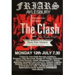 THE CLASH FRIARS AYLESBURY POSTER - 1982 COMBAT ROCK TOUR.