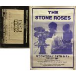 STONE ROSES SU CONCERT POSTERS. Two original listings posters for two 1989 concerts.