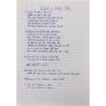 NOEL GALLAGHER HANDWRITTEN OASIS LYRICS - ROCK N ROLL STAR.