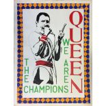 QUEEN HAND PAINTED POSTER. A hand painted poster design by artist John Judkins.