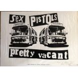 SEX PISTOLS PRETTY VACANT JAMIE REID SIGNED POSTER.