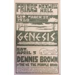 GENESIS 1980 FRIARS AYLESBURY DUKE TOUR DOUBLE-SIDED FLYER An original flyer advertising the 22