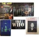 THE WHO POSTERS. Five posters to include: Who Face Dances Black Banner (24 x 16"), It's Hard (25.