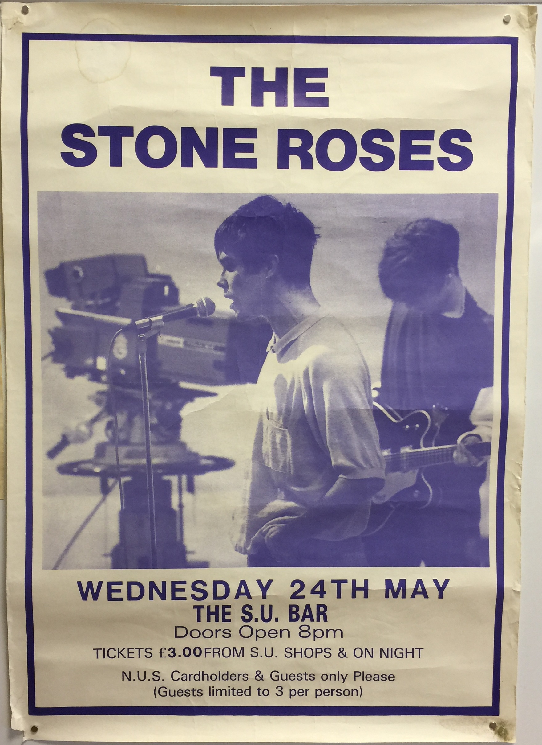 STONE ROSES SU CONCERT POSTERS. Two original listings posters for two 1989 concerts. - Image 2 of 3