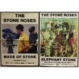 THE STONE ROSES - PROMO POSTERS. Two original Stone Roses Silvertone promotional posters.