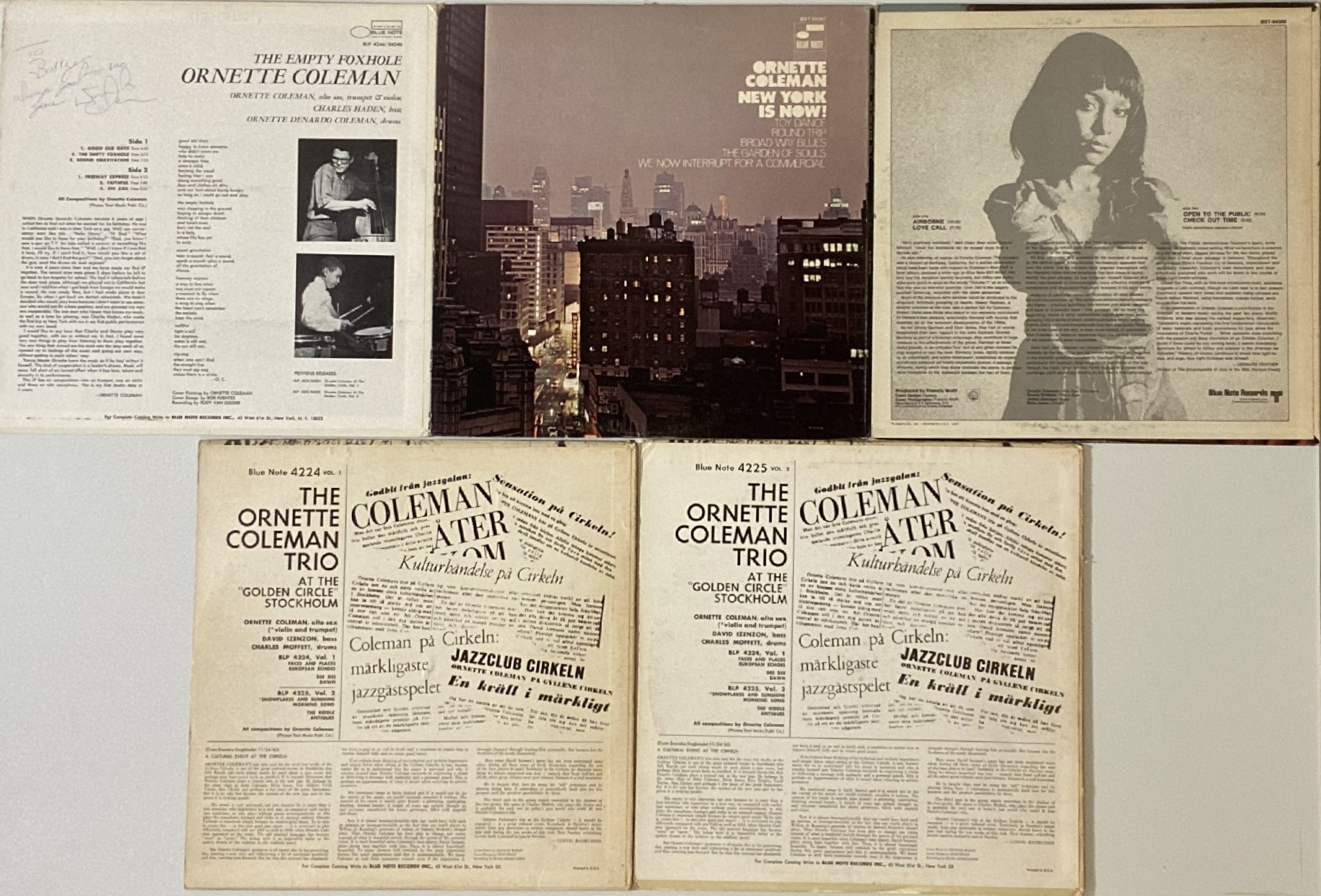 ORNETTE COLEMAN - BLUE NOTE LPs (INCLUDING ONE SIGNED). - Image 2 of 6