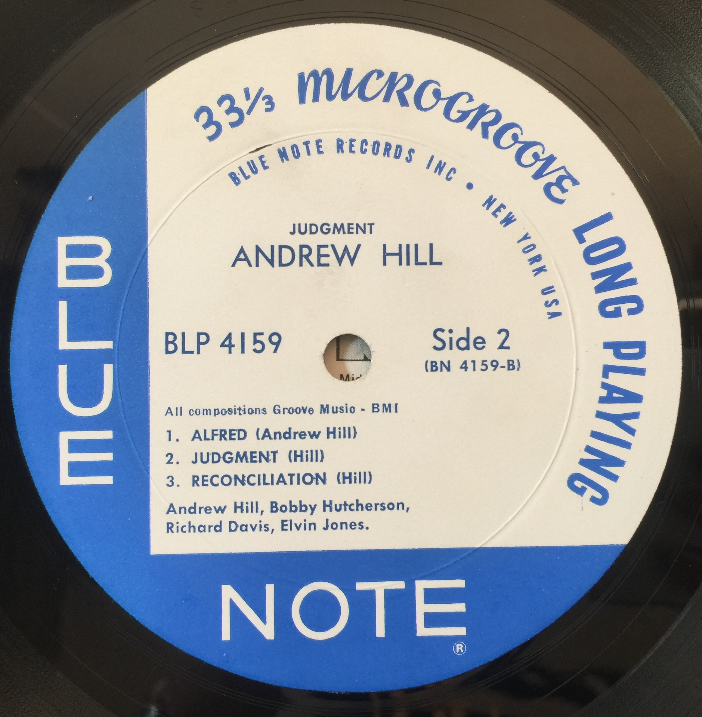 ANDREW HILL - JUDGMENT LP (BLUE NOTE ORIGINAL US PRESSING - BLP 4159). - Image 4 of 4