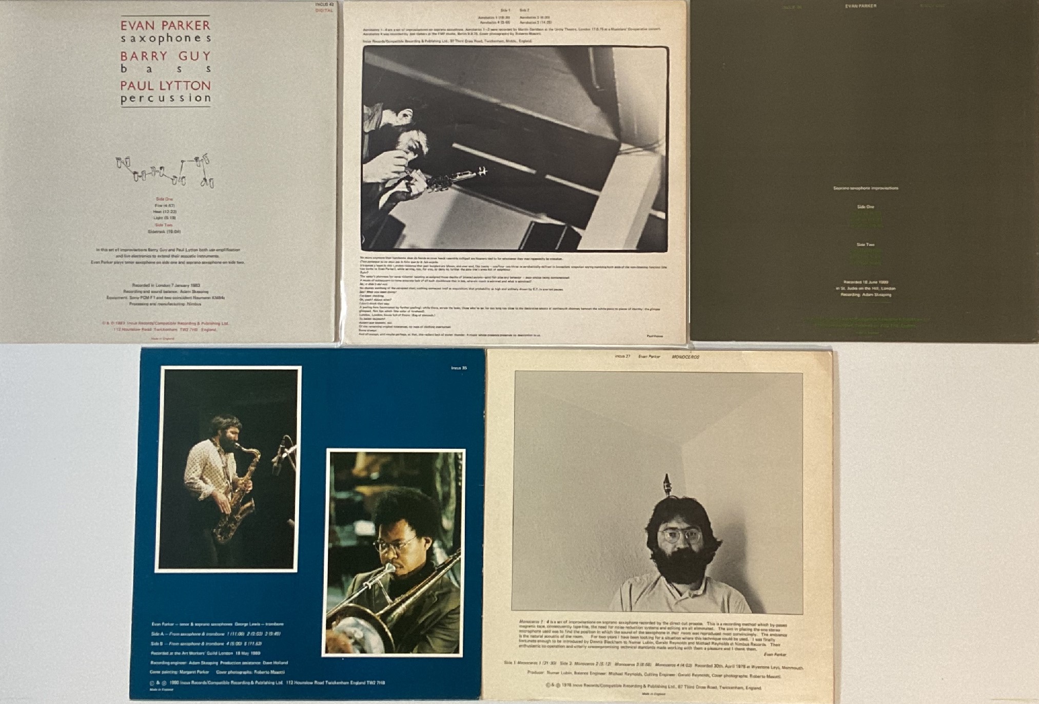 INCUS RECORDS - EVAN PARKER LPs. More on Incus with 5 featuring label co-founder Evan Parker. - Image 2 of 2