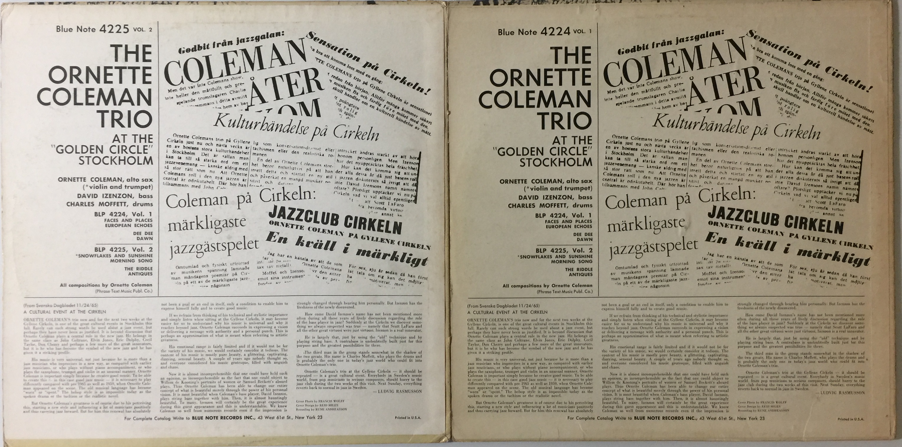 ORNETTE COLEMAN - BLUE NOTE LPs (INCLUDING ONE SIGNED). - Image 5 of 6