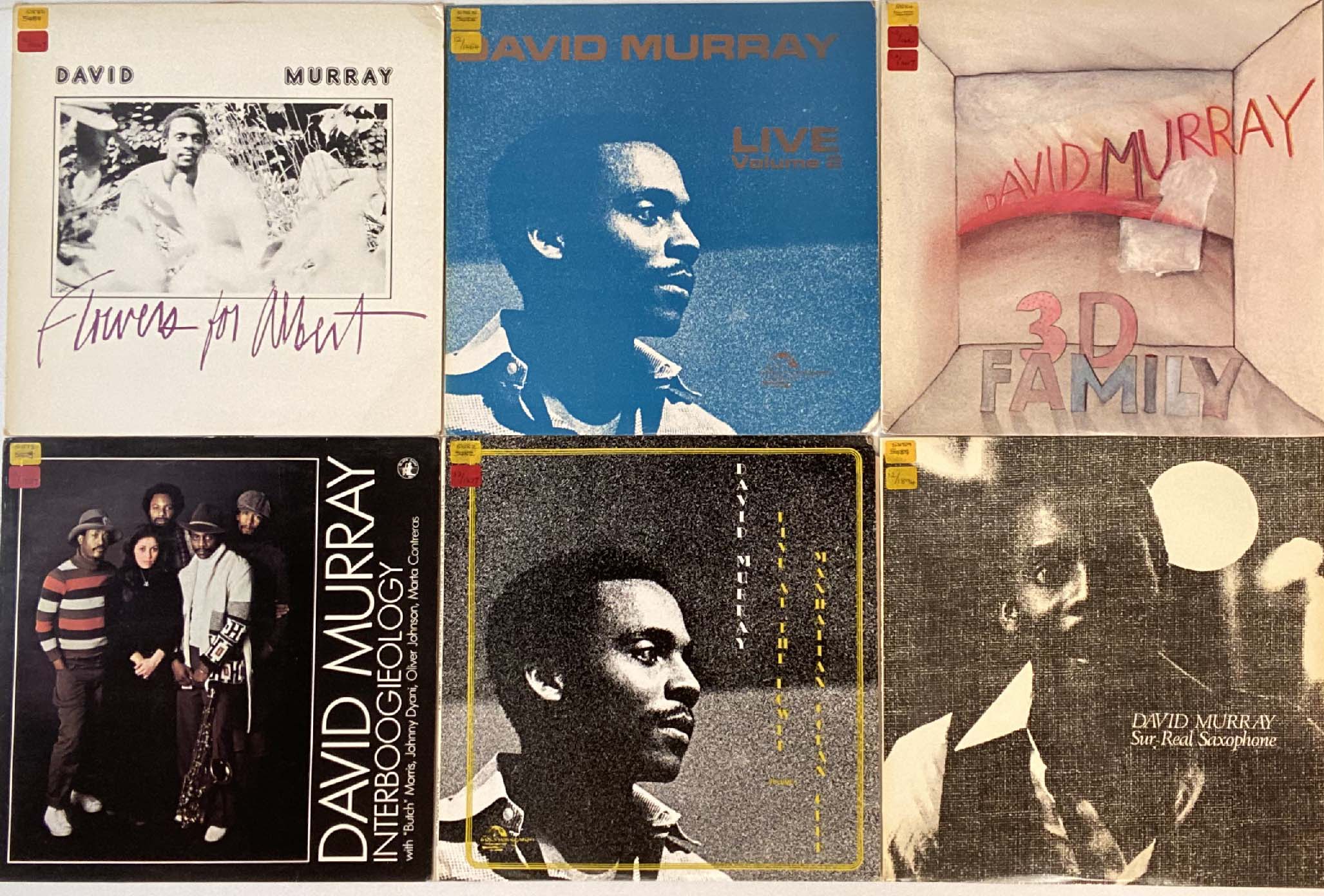 DAVID MURRAY - LPs. Superb collection of 22 x LPs featuring the woodwind expert.