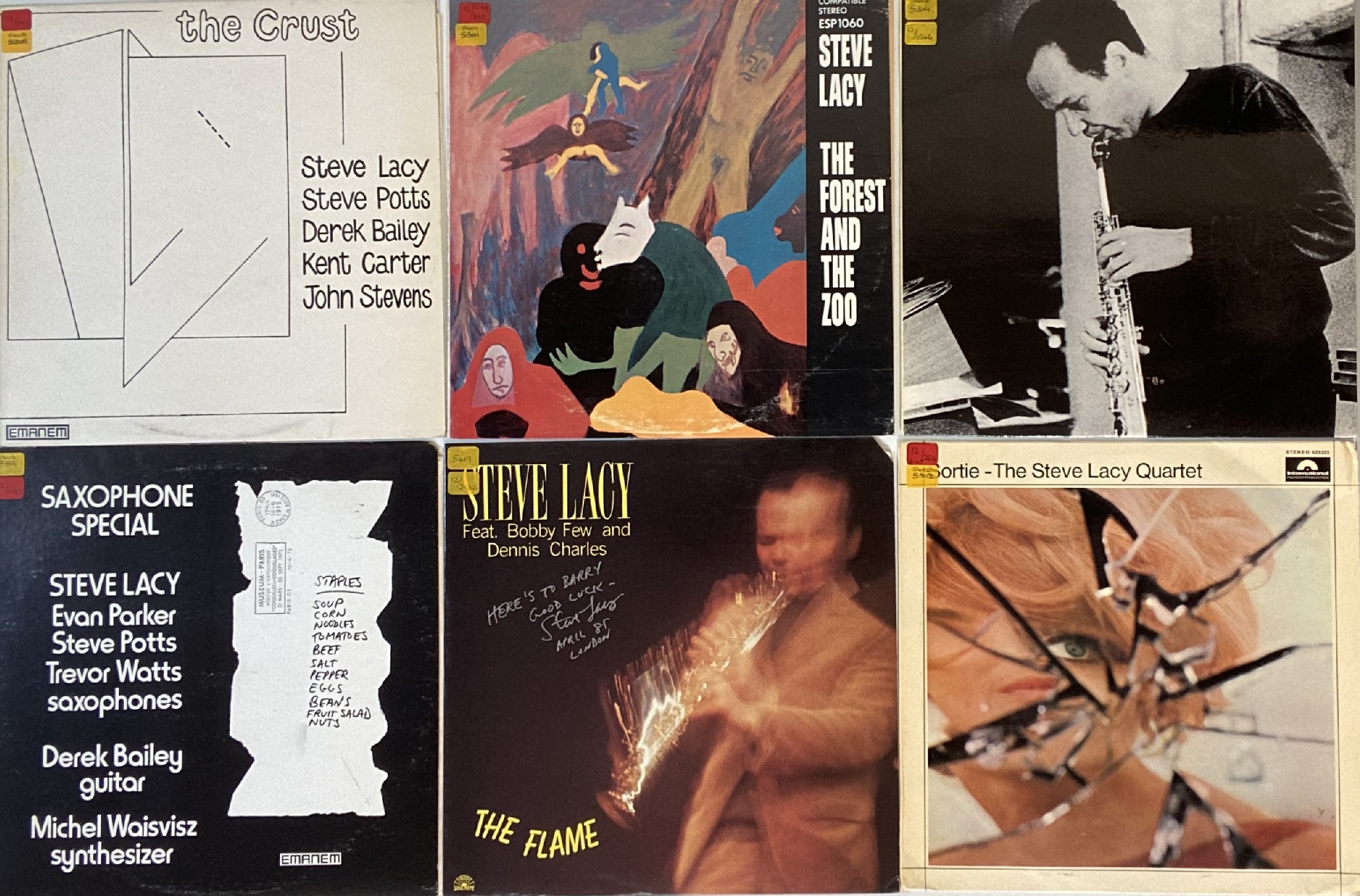 STEVE LACY - LP COLLECTION (INCLUDING ONE SIGNED).