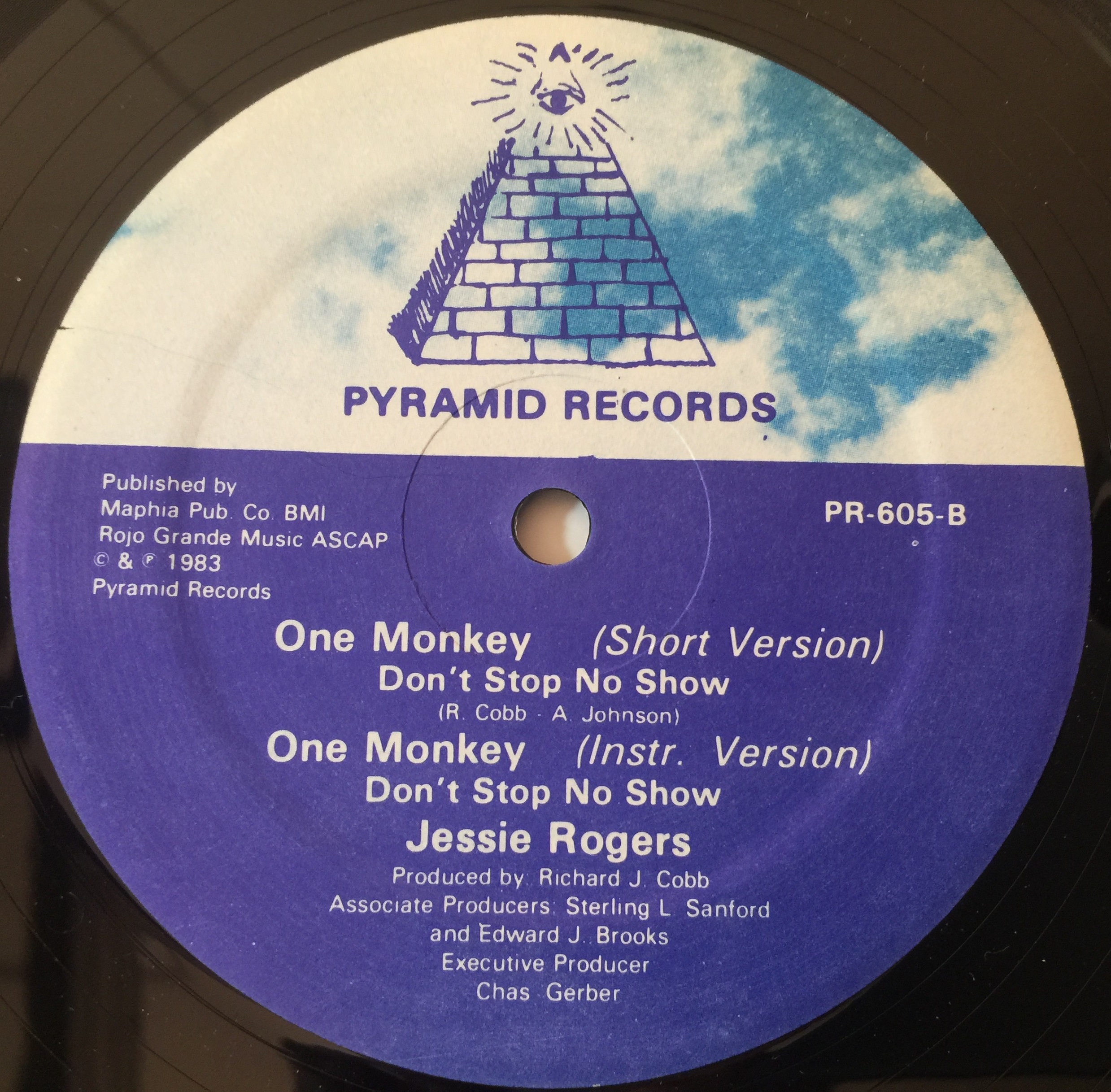 JESSIE ROGERS - ONE MONKEY DON'T STOP NO SHOW 12" (ORIGINAL US PRESSING - PYRAMID RECORDS PR-605). - Image 4 of 4