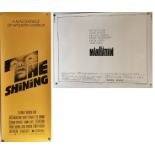 MANHATTAN / THE SHINING POSTERS. Two modern prints of posters, both on thick stock/card.