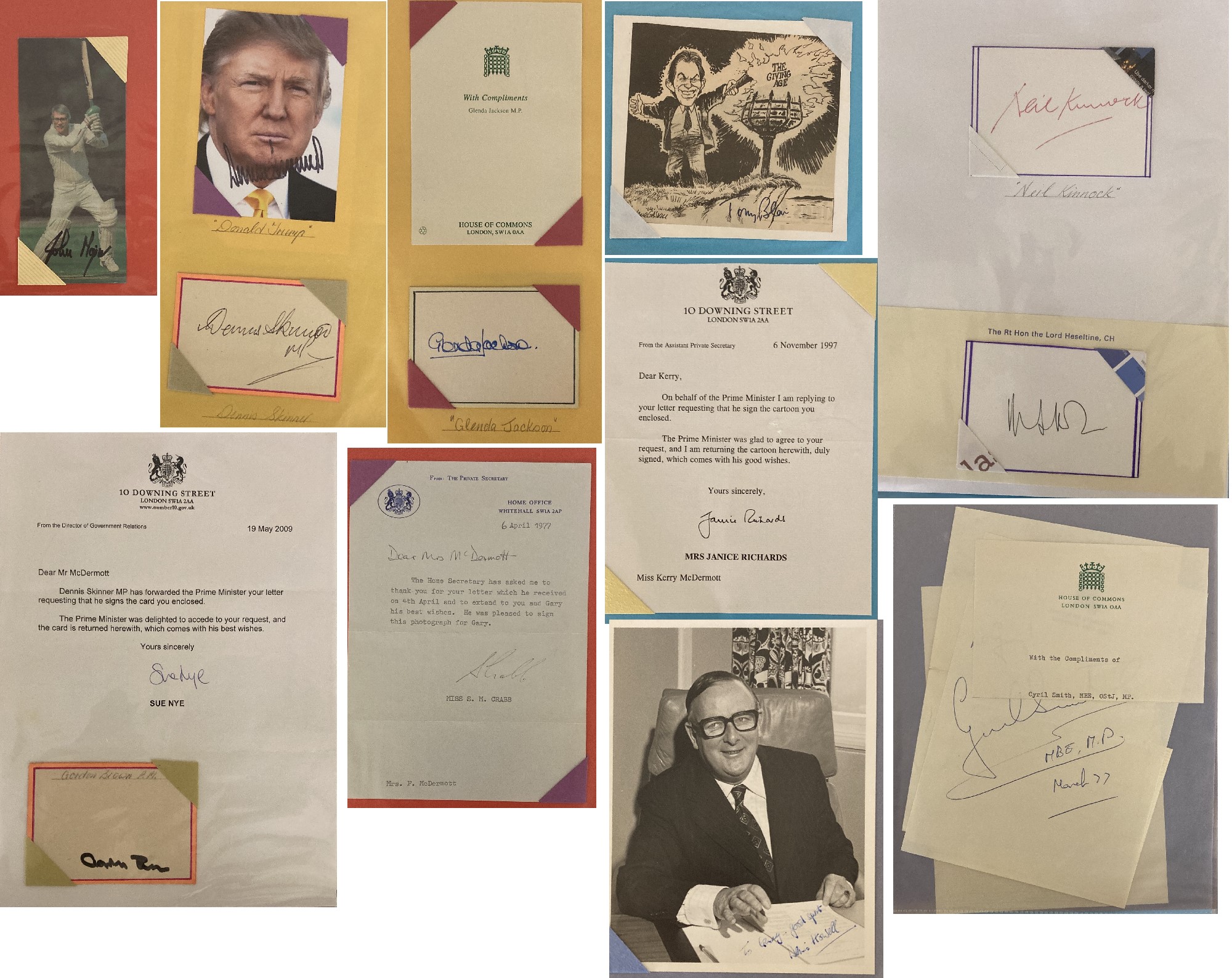 UK AND OTHER POLITICIANS INC DONALD TRUMP - AUTOGRAPHS.