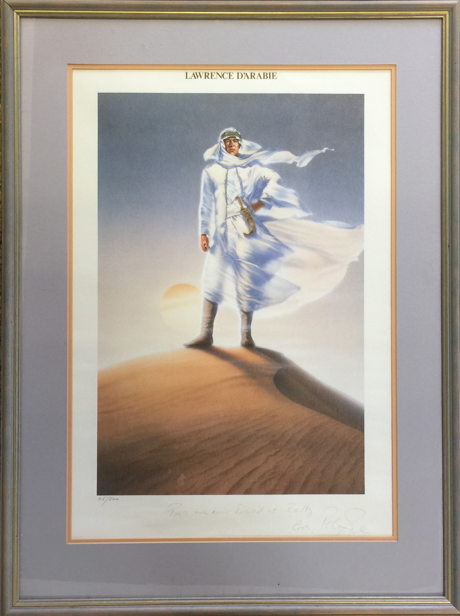 LAWRENCE OF ARABIA PRINT SIGNED BY PETER O'TOOLE.