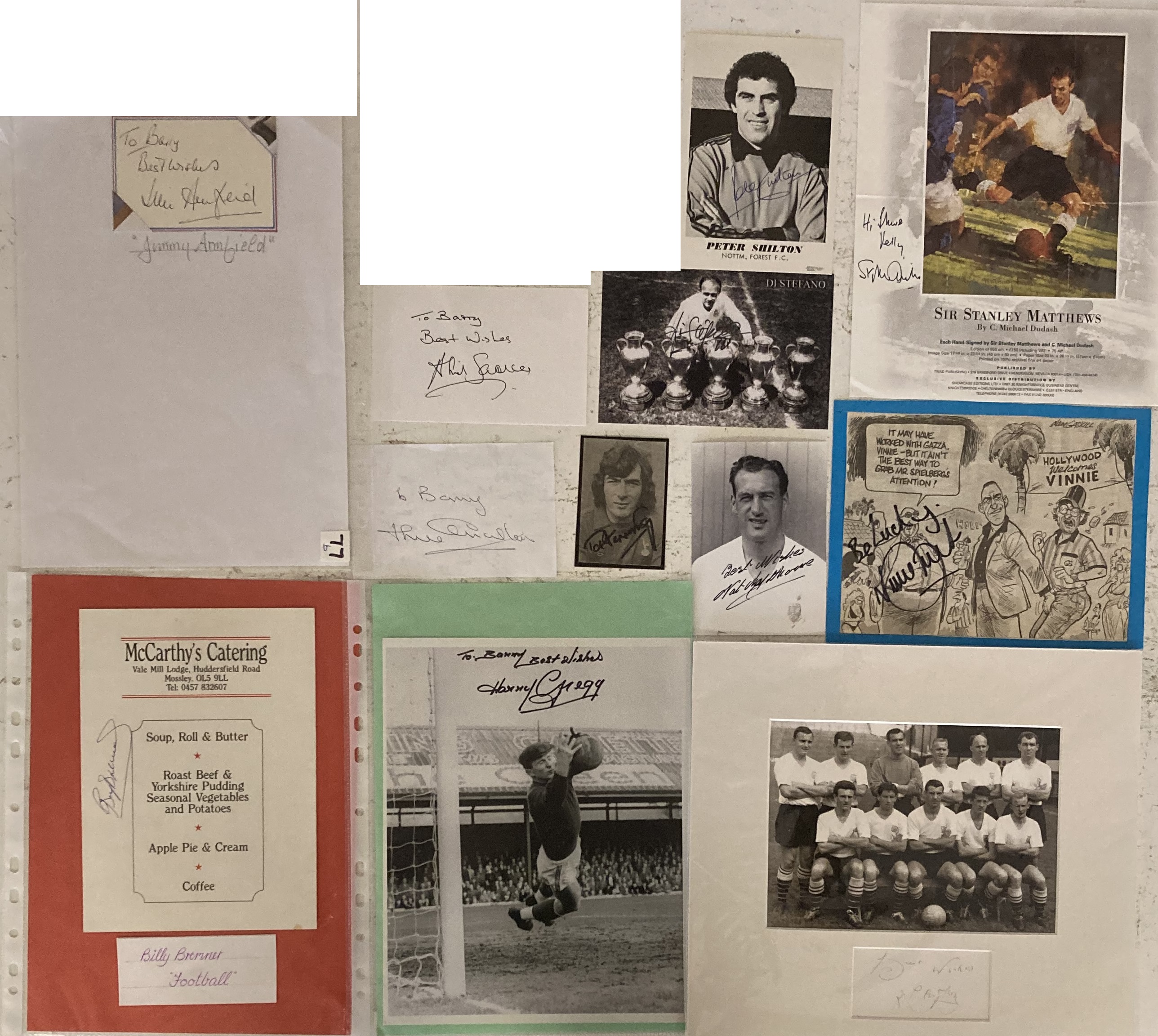 FOOTBALL LEGENDS AUTOGRAPHS - INC WORLD CUP WINNERS.