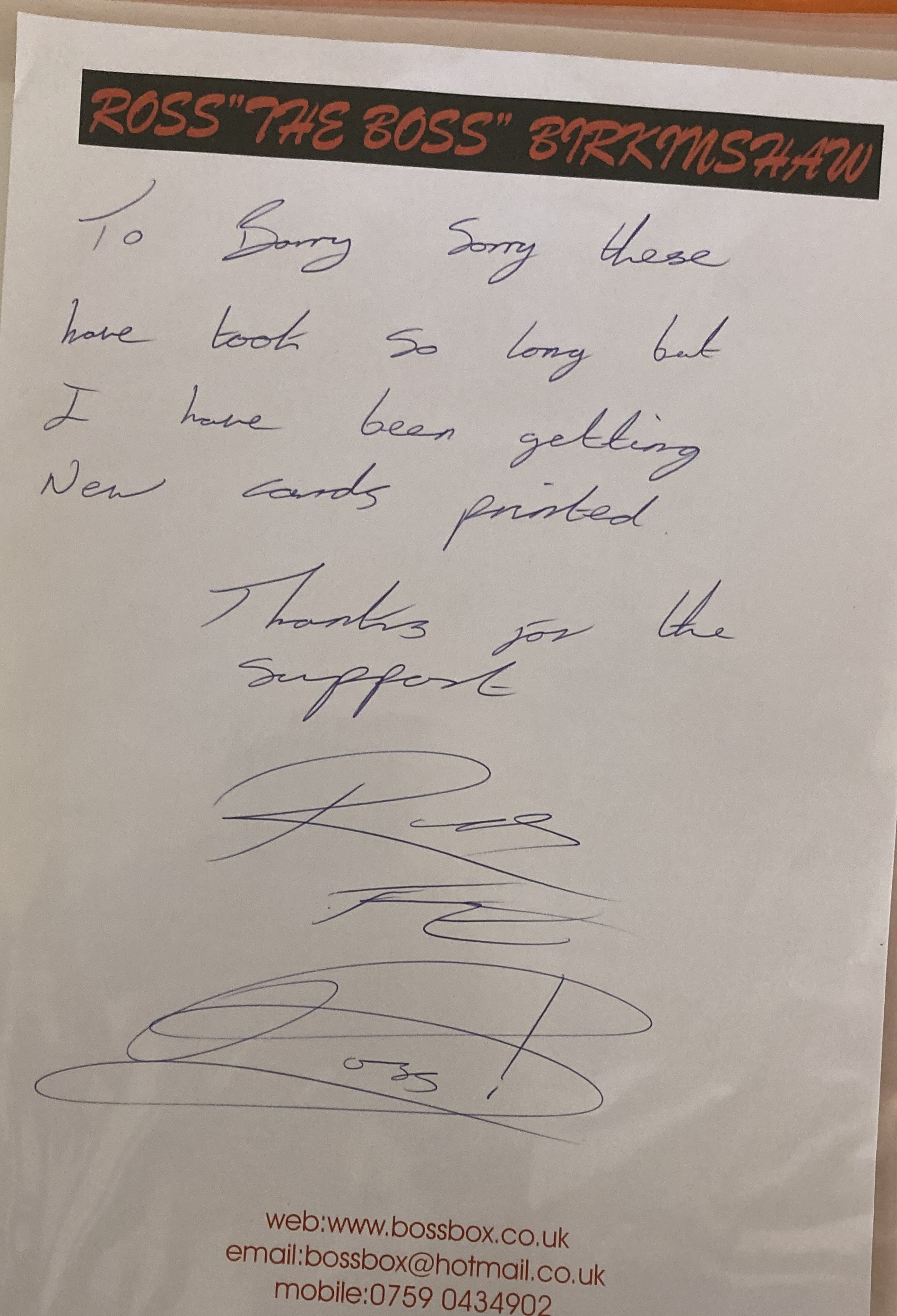 BOXING CORRESPONDENCE AND AUTOGRAPHS INC CARL FROCH. - Image 45 of 46