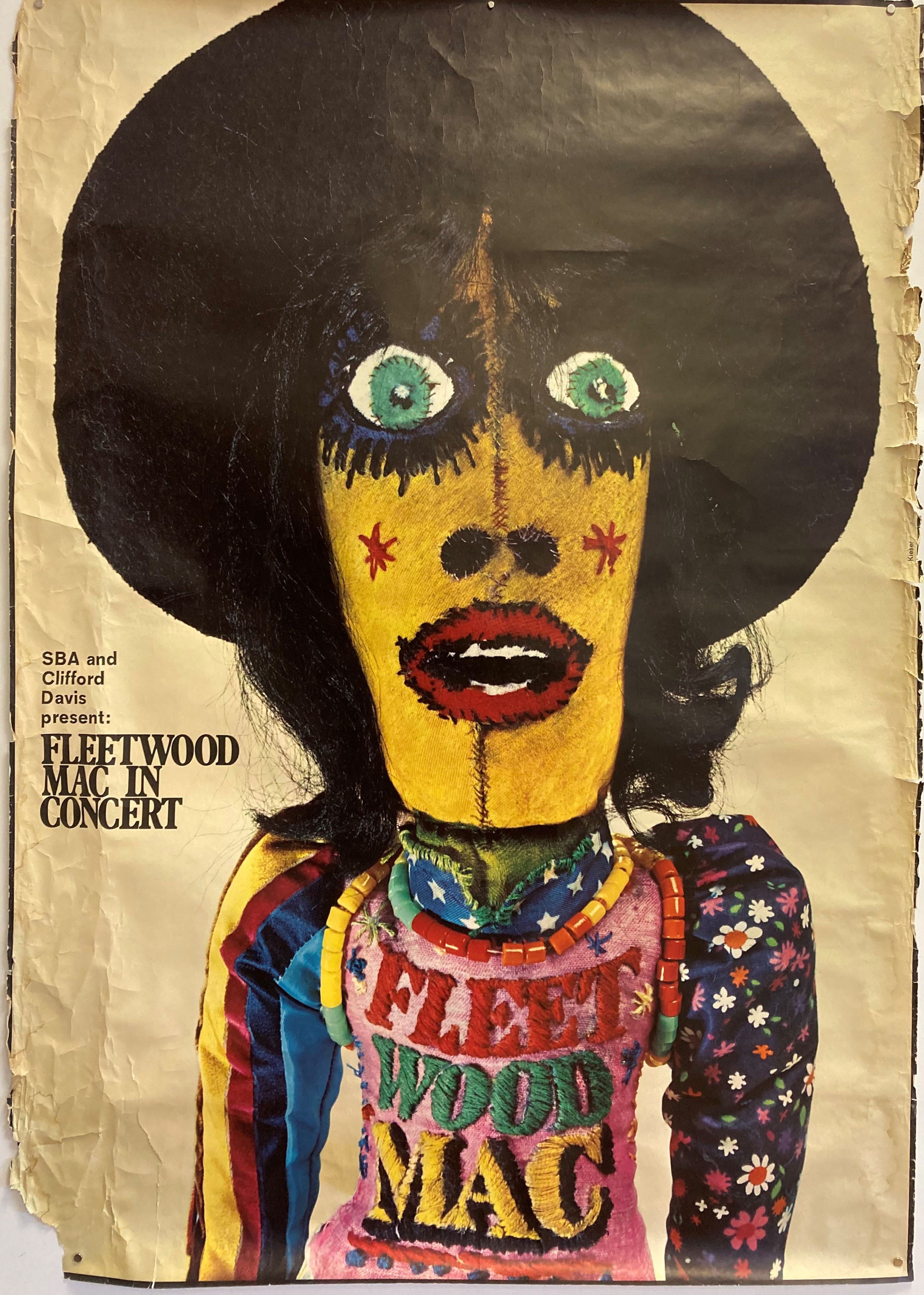 FLEETWOOD MAC TOUR POSTER. A 1970 Fleetwood Mac tour poster. Measures approx 33 x 47".