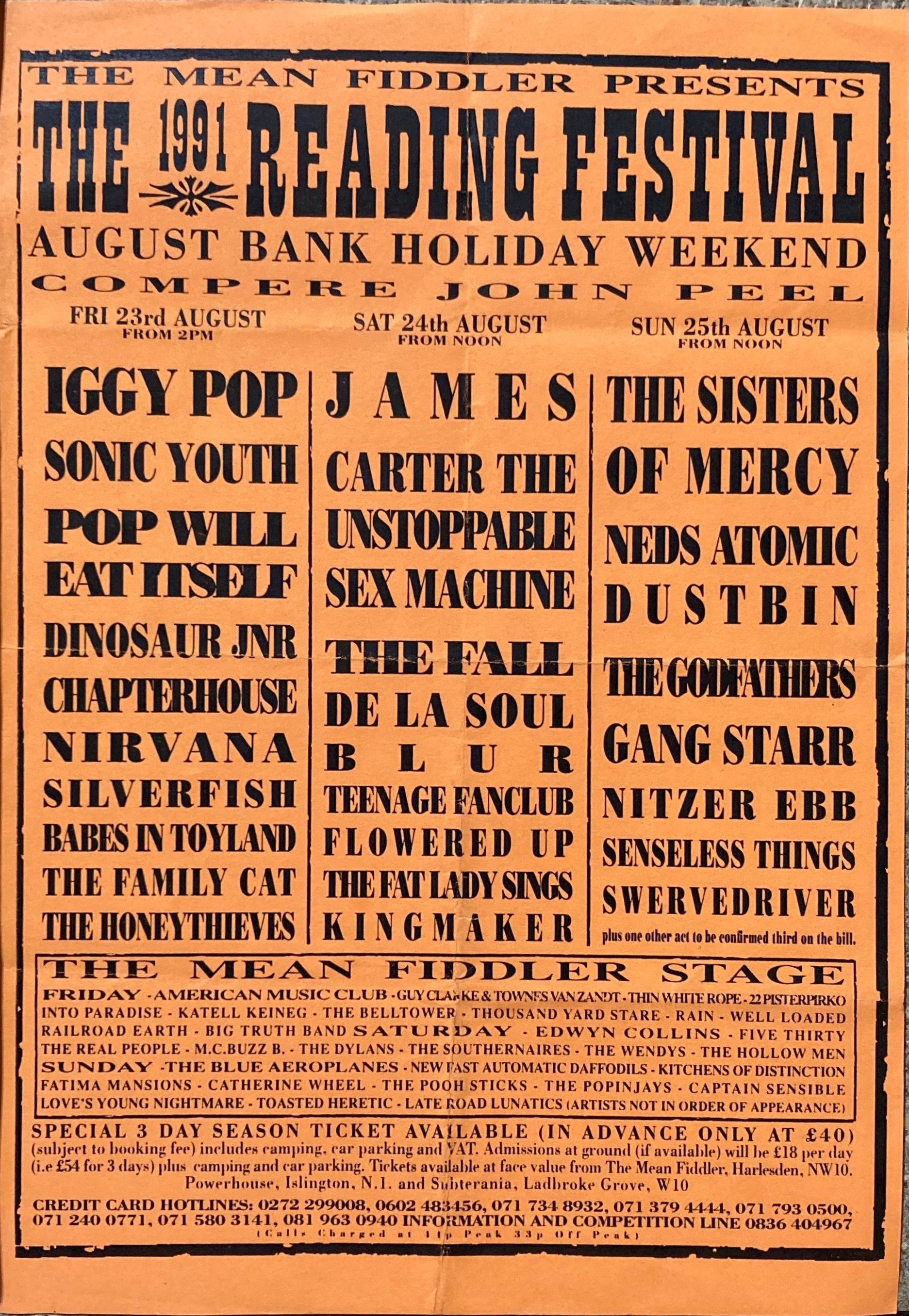 READING 1991 FLYER AND PROGRAMME - NIRVANA / SONIC YOUTH AND MORE. - Image 4 of 6