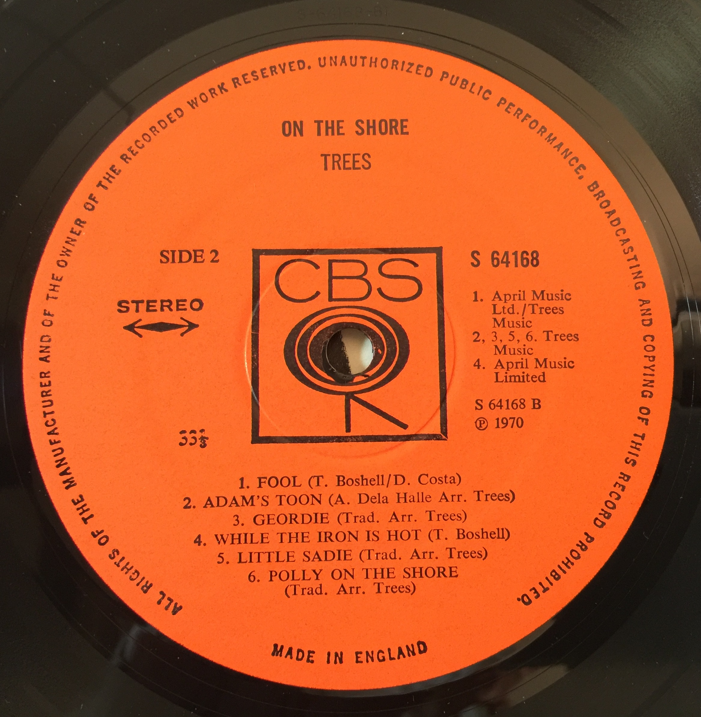 TREES - ON THE SHORE LP (ORIGINAL UK PRESSING - CBS S 64168). - Image 4 of 4