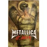 METALLICA SIGNED POSTER. A double sided promotional Metallica - St.