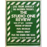 HACIENDA POSTER. An original listing poster for a Hacienda event with Jamaica's 'Studio One'.