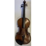 VIOLINS. Four violins, likely antique.