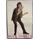 MICK JAGGER SIGNED POSTER.