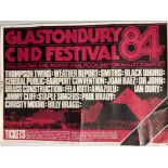 GLASTONBURY 1984 POSTER WITH SMITHS AND MORE.