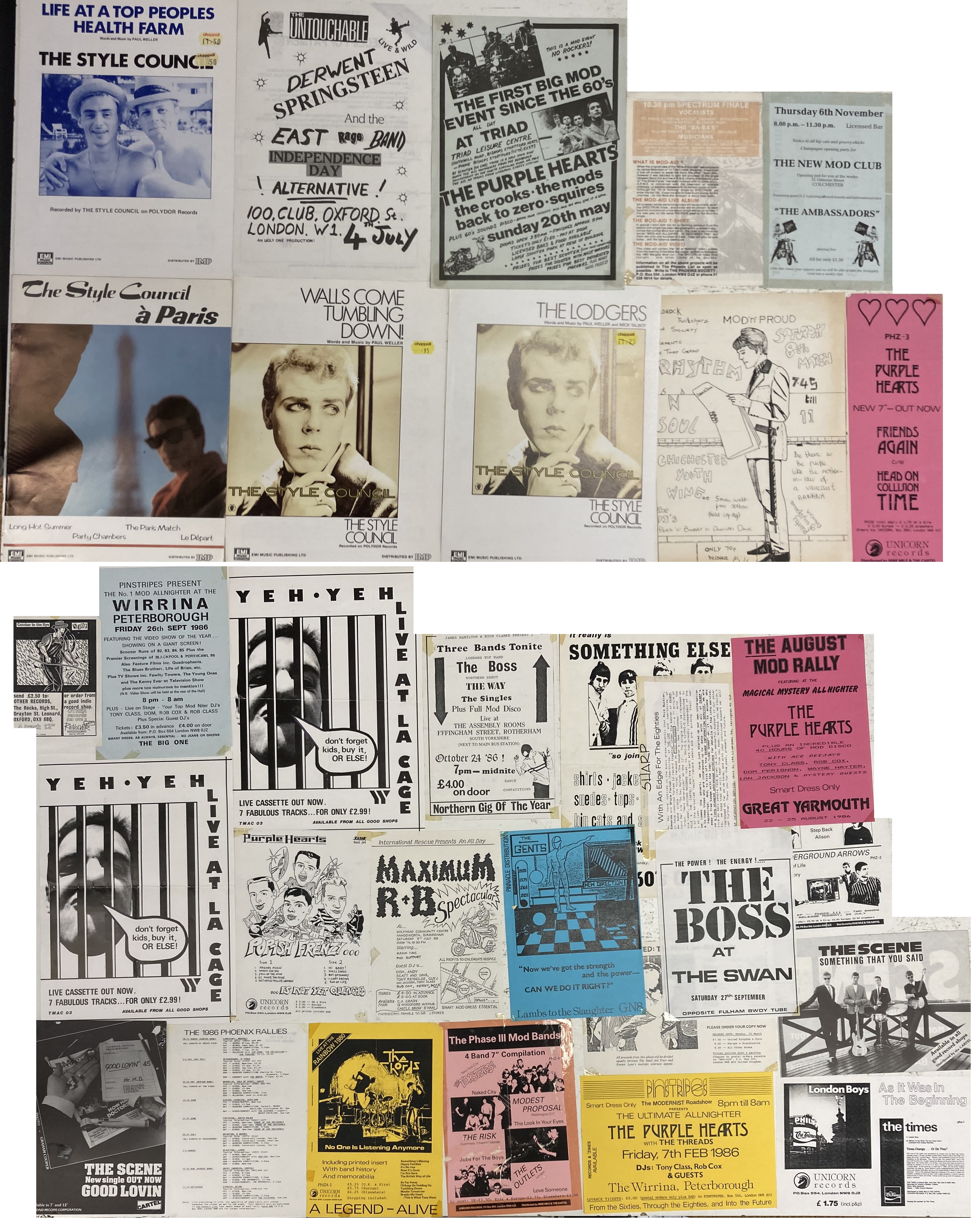 MOD REVIVAL FLYERS, PROMO ITEMS, MEMORABILIA.