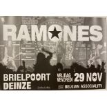 THE RAMONES POSTER AND SIGNED POSTCARD.