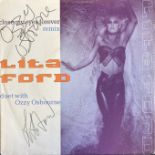 OZZY OSBOURNE / LITA FORD SIGNED SINGLE.