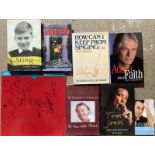 SIGNED ROCK AND POP BOOKS. Eight signed items, chiefly books with signatures pasted onto first page.