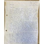 THE FALL / ECHO AND THE BUNNYMEN - MARK E SMITH 1978 HANDWRITTEN LETTER TO IAN MCCULLOCH.