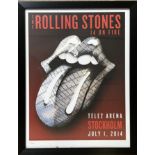 ROLLING STONES 2014 STOCKHOLM POSTER.