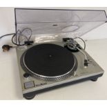 TECHNICS 1200 MK II DIRECT DRIVE TURNTABLE. A Technics 1200 MKII turntable with hinged lid.