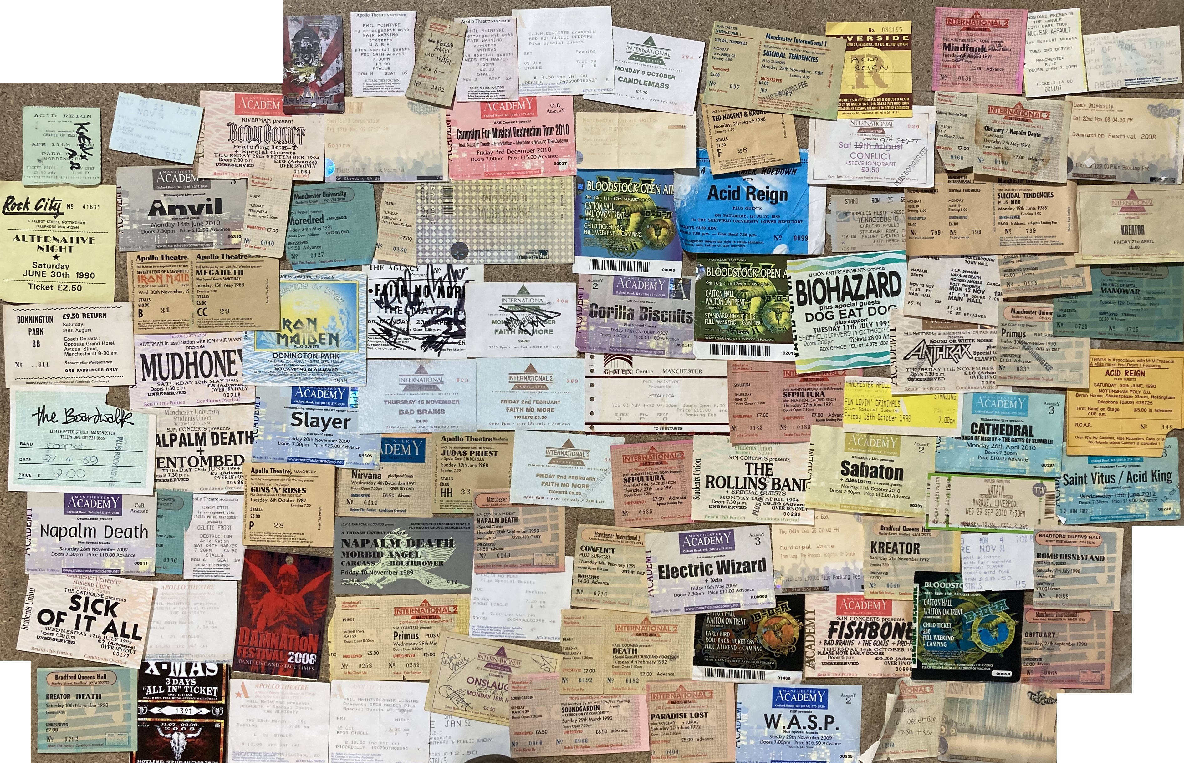 METAL AND HEAVY ROCK CONCERT TICKET ARCHIVE.