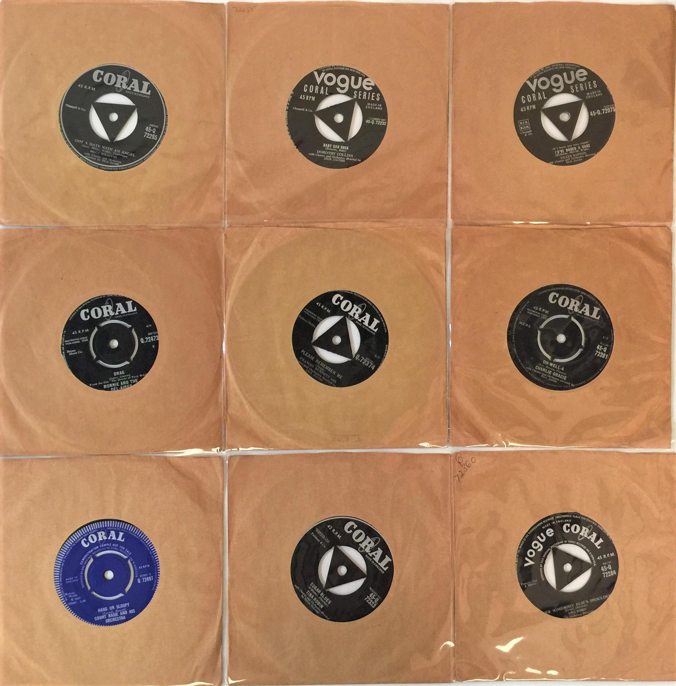 UK CORAL - 7" COLLECTION. A superb collection of around 19 7" UK Coral Records releases.