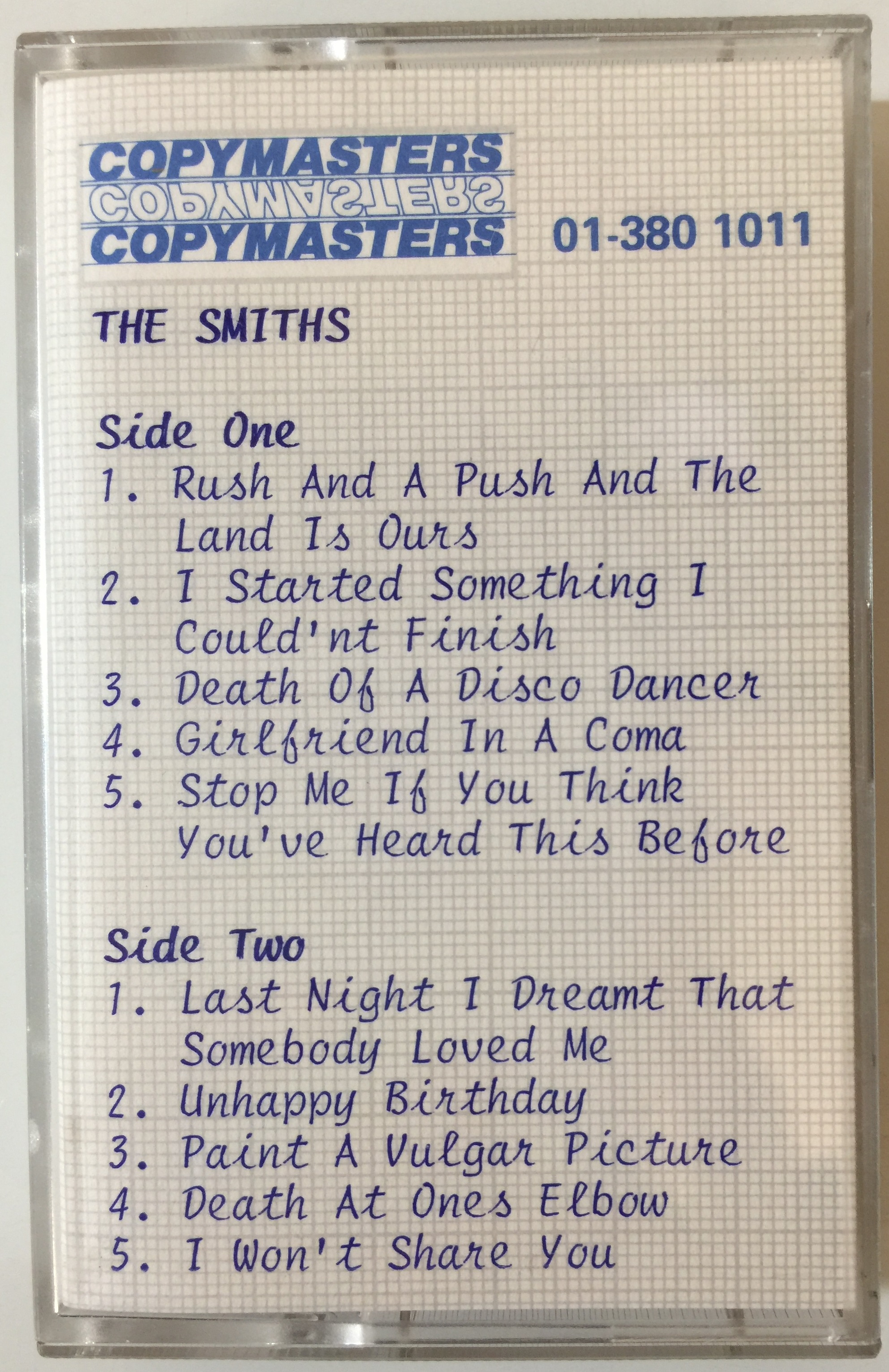 THE SMITHS - STRANGEWAYS HERE WE COME - COPYMASTERS DEMO CASSETTE.