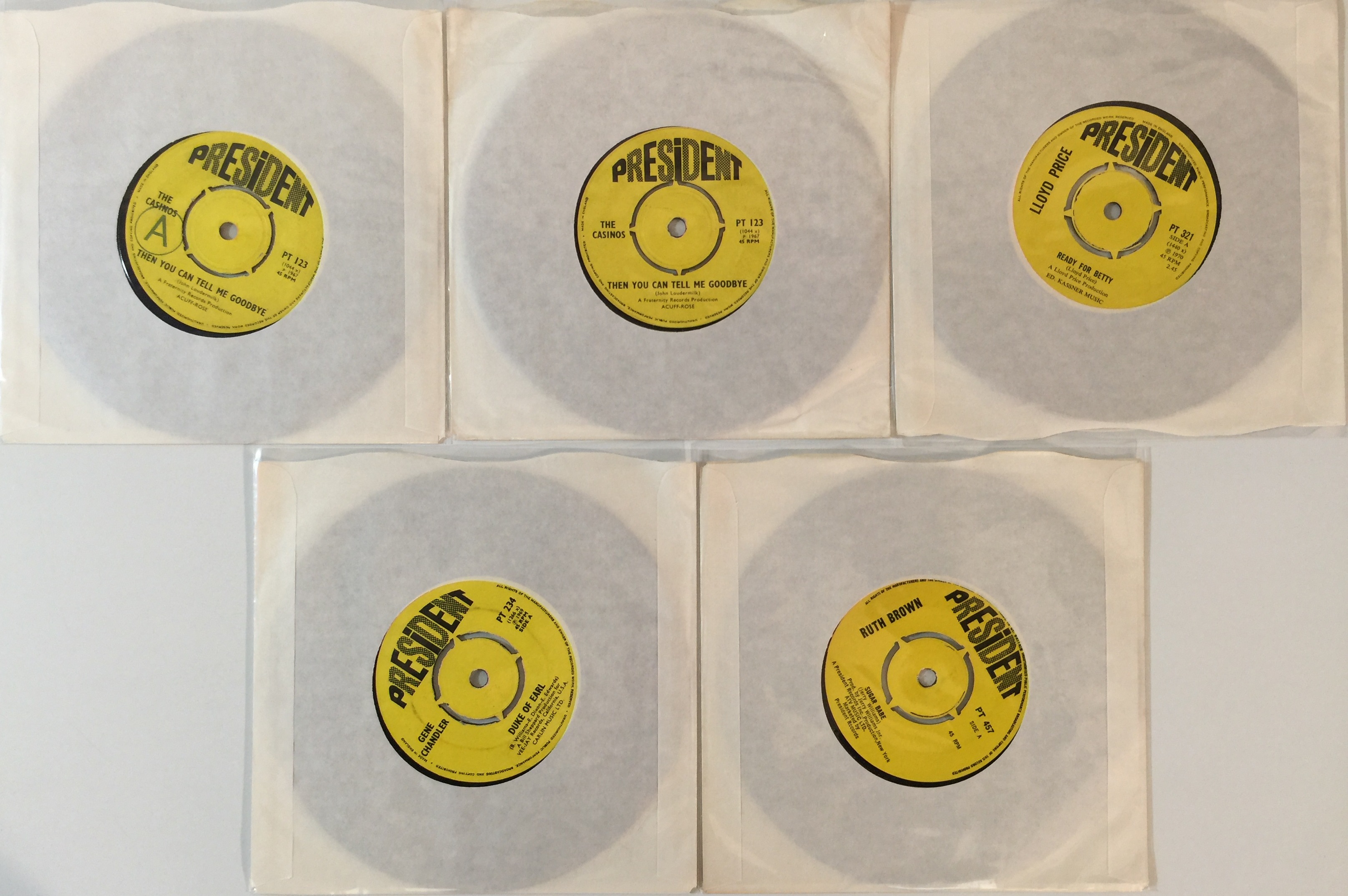 PRESIDENT RECORDS - 7" COLLECTION INC SLIM HARPO TEST PRESS. - Image 2 of 2