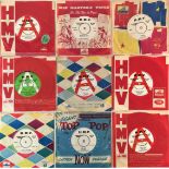 HMV UK 7" DEMOS BUNDLE. A lovely collection of around 16 7" records, all UK HMV demo pressings.