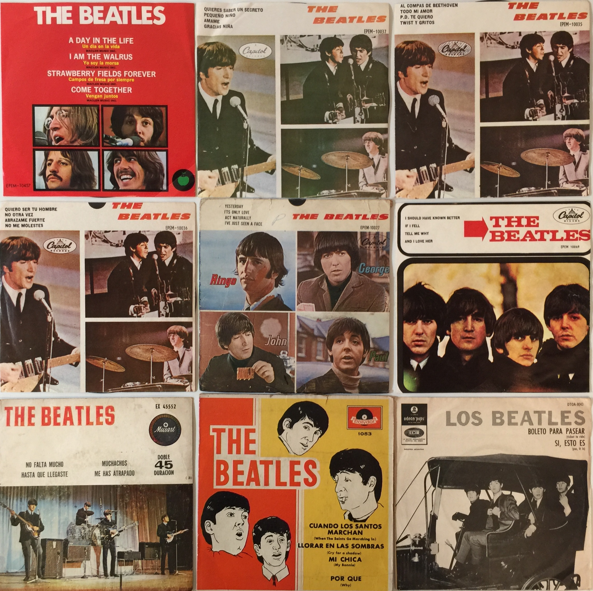 THE BEATLES - SOUTH AMERICAN 7" COLLECTION. - Image 2 of 3