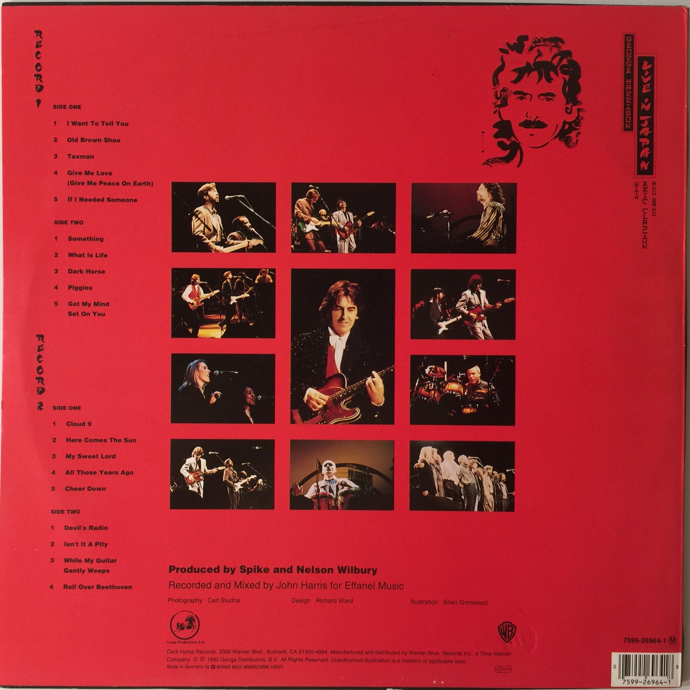 GEORGE HARRISON WITH ERIC CLAPTON AND BAND - LIVE IN JAPAN LP (ORIGINAL EU PRESSING - DARK - Image 2 of 6