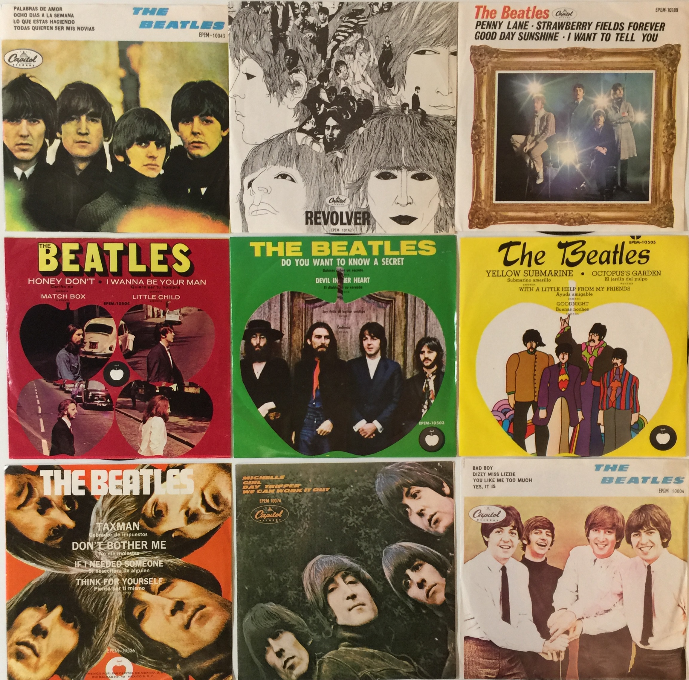 THE BEATLES - SOUTH AMERICAN 7" COLLECTION.
