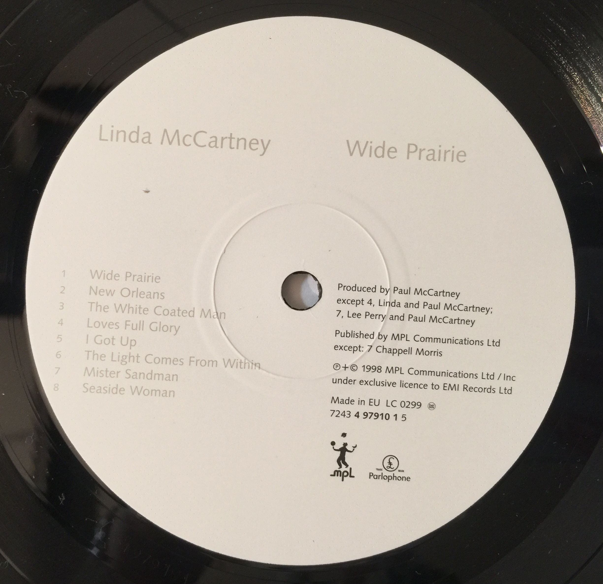 LINDA MCCARTNEY - WIDE PRAIRIE LP (ORIGINAL EU PRESSING - PARLOPHONE/MPL 4979101). - Image 3 of 4