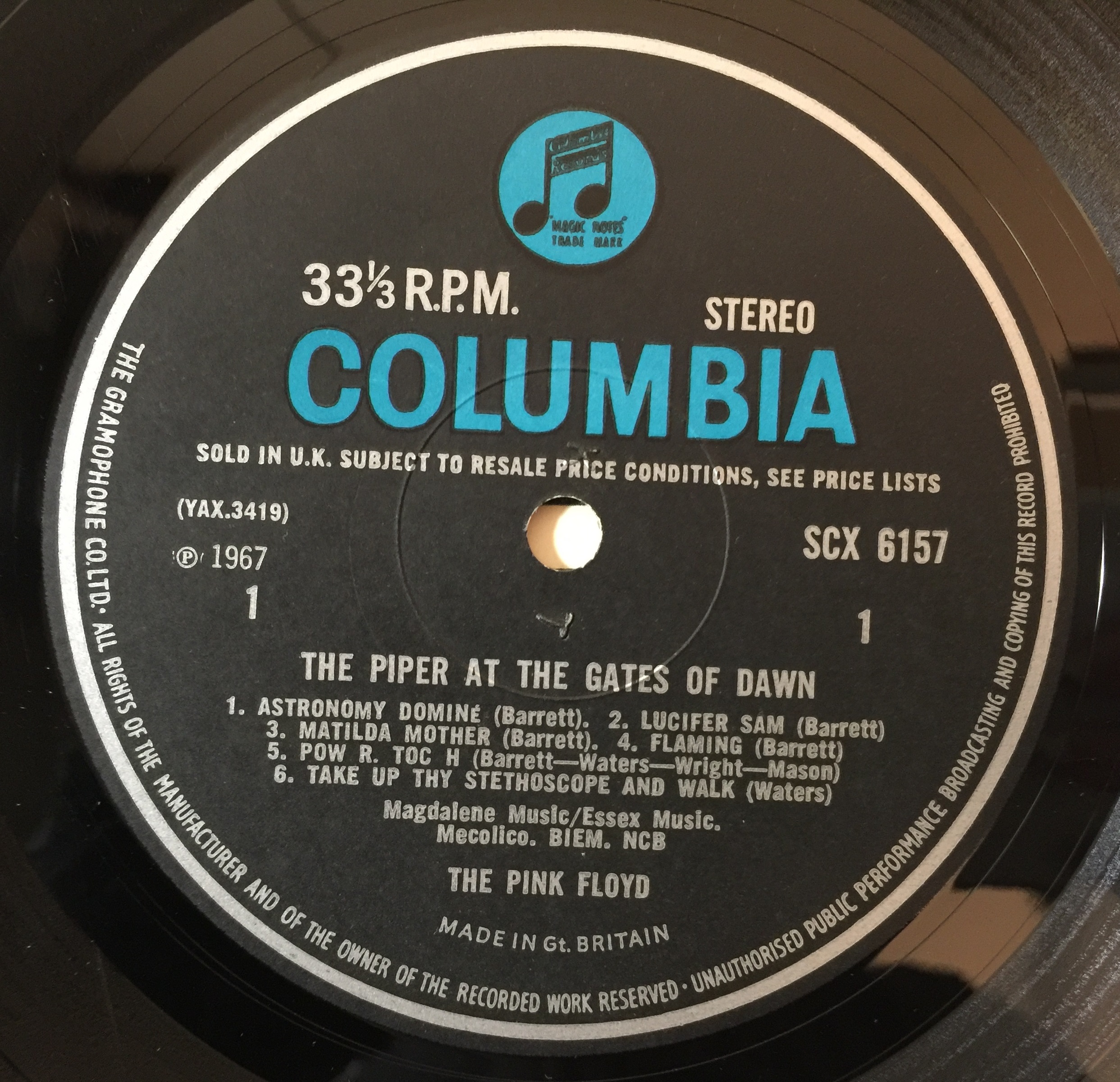PINK FLOYD - THE PIPER AT THE GATES OF DAWN LP (ORIGINAL UK STEREO PRESSING - COLUMBIA SCX 6157). - Image 3 of 4