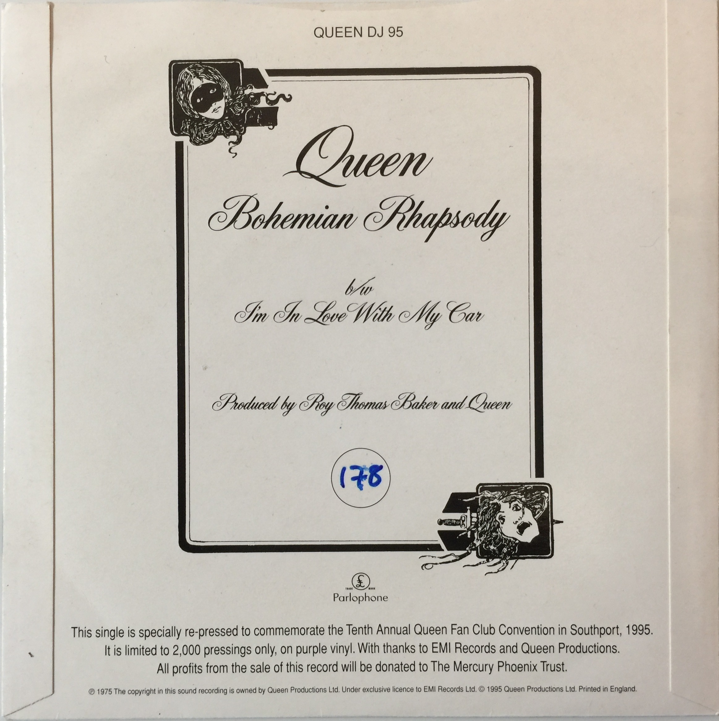 QUEEN - BOHEMIAN RHAPSODY 7" (PURPLE VINYL - QUEEN DJ 95). - Image 2 of 4